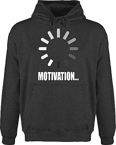 Hoodie Herren Pullover Männer - Nerd Geschenke - Lade Motivation... weiß - XL - Anthrazit meliert - Geschenk zocken Kapuzenpullover sprüche Gamer zocker Geschenkideen Nerds Geek Geeks von Shirtracer
