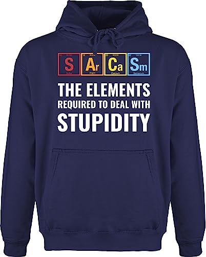 Hoodie Herren Pullover Männer - Nerd Geschenke - Sarcasm - The Elements Required to Deal with Stupidity - 4XL - Navy Blau - Kapuzenpullover sprüche Gamer zocken Chemie Geeks Nerds nerdige zocker von Shirtracer