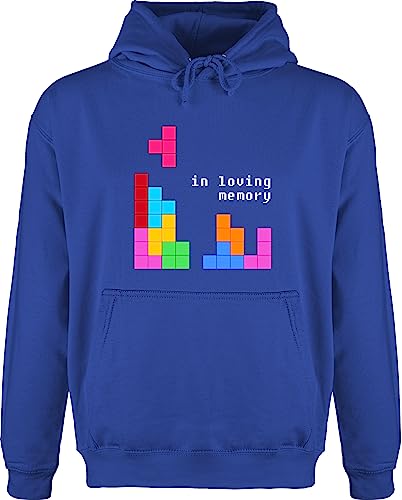 Hoodie Herren Pullover Männer - Nerd Geschenke - Tetris in loving memory - M - Royalblau - kapuze gamer pulli geschenk zocker kapuzenpullover nerds hoody mit zocken nerdgeschenk für geschenkideen von Shirtracer