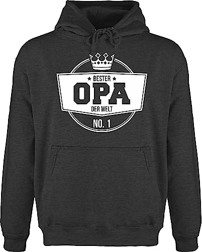 Hoodie Herren Pullover Männer - Geschenke - Bester Opa der Welt - L - Anthrazit meliert - vateetag vatwrtag großvater grossvater vatertaggeschenke geschenk weihnachten opas für sprüche fuer von Shirtracer