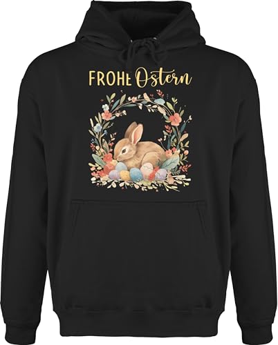 Hoodie Herren Pullover Männer - Outfit - Ostergeschenk Frohe Ostern niedlicher Osterhase Osterüberraschung I Mitbringsel Ostern Mini Geschenke - XXL - Schwarz - ostergeschenke erwachsene oster von Shirtracer