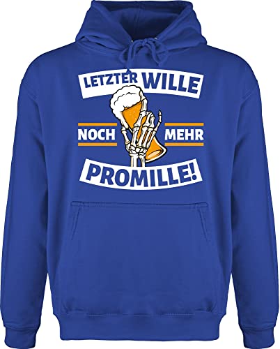 Hoodie Herren Pullover Männer - Party & Alkohol - Letzter Wille mehr Promille! Skeletthand mit Bier - 3XL - Royalblau - hoody saufen kapuze trink sprüche pulli langarm oberteil herr polloverer von Shirtracer