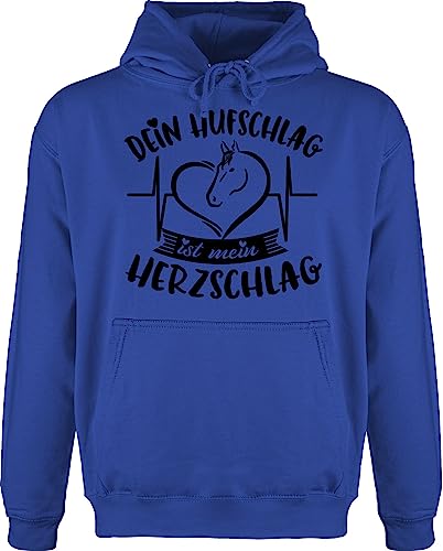 Hoodie Herren Pullover Männer - Pferde - Dein Hufschlag ist mein Herzschlag - 3XL - Royalblau - geschenk für pferdeliebhaber pferd zubehör mit pferdespruch sprüche reiten reiter geschenke pferd. von Shirtracer