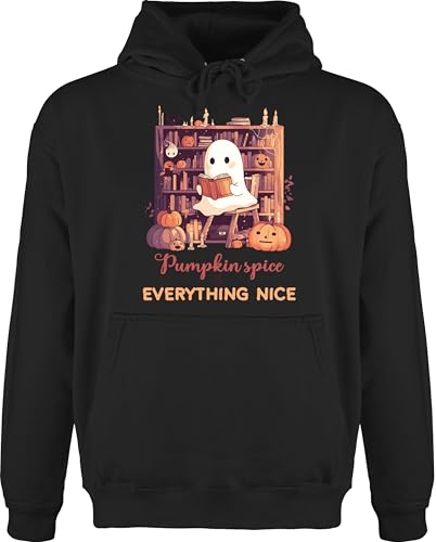 Hoodie Herren Pullover Männer - Pumpkin Spice | Herbstliches Halloween Motiv | Herbst | Autumn - XL - Schwarz - haloween outfits halowen helloween hellowee halooween hallooween hallowen hlloween von Shirtracer