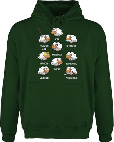 Hoodie Herren Pullover Männer - Schafe Schäfchen Schäfer Schaf Sheep Schafbauer Lustig Witzig - 3XL - Dunkelgrün - schafen unschaf Hoodies von Shirtracer