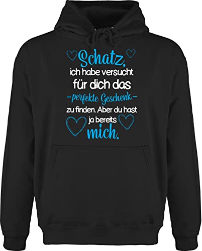 Hoodie Herren Pullover Männer - Schatz Ich Habe versucht Finden - Valtentinstagsgeschenk Hab Dich Lieb Valentinstag Partner Geschenke - XXL - Schwarz von Shirtracer
