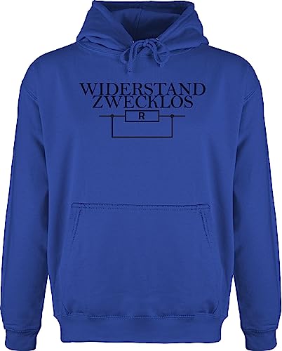 Hoodie Herren Pullover Männer - Nerd Geschenke - Widerstand zwecklos - L - Royalblau - hoody computer mit kapuze geschenk pulli für zocker kapuzenpullover hoodies/pullis pullis nerdgeschenk physik von Shirtracer