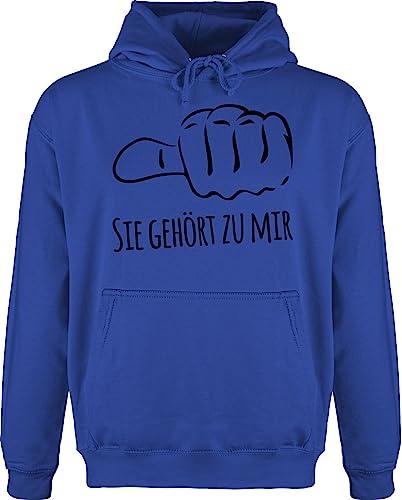 Hoodie Herren Pullover - Partner-Look Pärchen - Sie gehört zu Mir - Geschenkidee Valentinstag Mann Freund Geschenke Männer - XL - Royalblau - valentinstaggeschenk valentienstagsgeschnek von Shirtracer