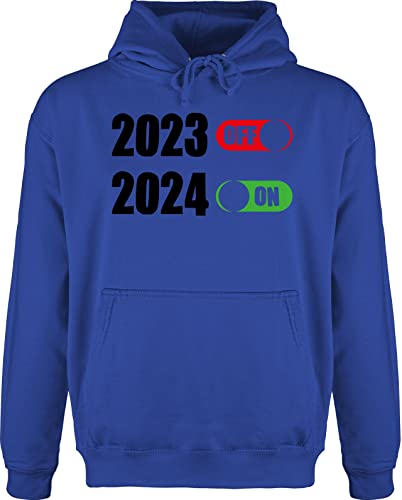 Hoodie Herren Pullover Männer - Silvester Erwachsene - 2024 Off 2024 on - 3XL - Royalblau - Happy neujahr New Year Sylvester neues Jahr Party frohes Geschenk Years silvestergeschenke Silvester, von Shirtracer