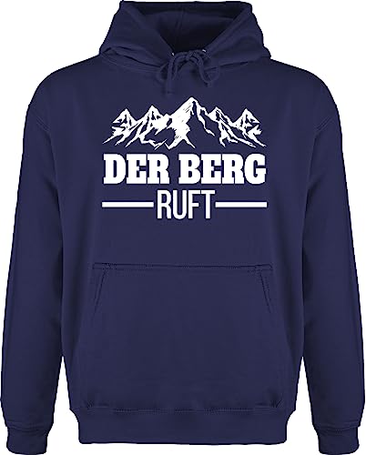 Hoodie Herren Pullover Männer - Skiurlaub Apres Ski - Der Berg Ruft - 5XL - Navy Blau - Hoddy Wanderer Hoddies/pullies Bergen Pulli schneeberg Hoody ruf Hoodies/pullis Mountains pullis wandern von Shirtracer