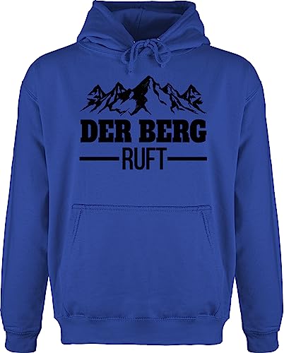 Hoodie Herren Pullover Männer - Skiurlaub Apres Ski - Der Berg Ruft - schwarz - L - Royalblau - Pulli Fasching Bergen jh001 apre Wander Spruch pullis Fahren Berge Kapuzenpullover Apres+ski mit von Shirtracer