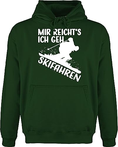 Hoodie Herren Pullover Männer - Snowboard, Ski und mehr - Mir reicht's ich GEH Skifahren - weiß - L - Dunkelgrün - Wintersport Skifahrer Pulli reichts Fahren von Shirtracer