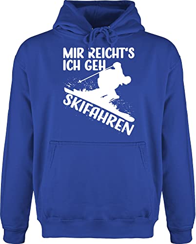 Hoodie Herren Pullover Männer - Snowboard, Ski und mehr - Mir reicht's ich GEH Skifahren - weiß - S - Royalblau - Wintersport Skifahrer Pulli reichts Fahren von Shirtracer