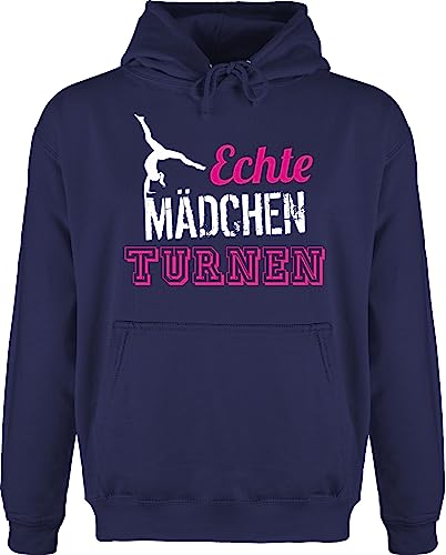 Shirtracer Hoodie Herren Pullover Männer - Echte Mädchen Turnen - Geschenk Turnerin - XS - Navy Blau - Bodenturnen Fun-Kapuzenpullover turnerinnen Pulli Turner Hoodies geräteturnen hoddys Turn Hoody von Shirtracer