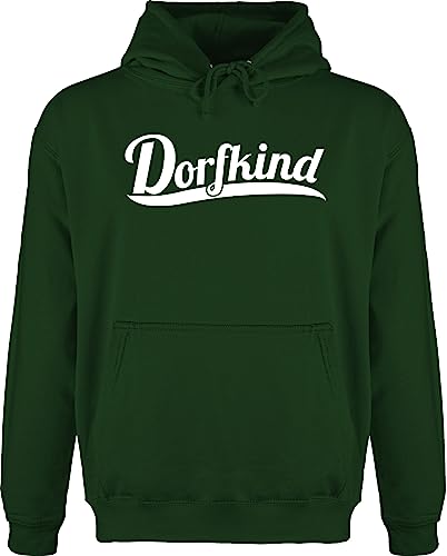 Hoodie Herren Pullover Männer - Sprüche Statement - Dorfkind Weiss - 3XL - Dunkelgrün - ich Bin vom Dorf mit Aufschrift Bauern pullis Statements dorfkinder Pulli sprüchen￼ EIN Hoodies Spruch von Shirtracer