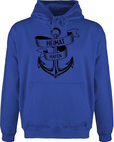 Hoodie Herren Pullover Männer - Sprüche Statement - Heimathafen Anker - XL - Royalblau - mit Aufschrift Kapuzenpullover Statements sprüchen￼ Spruch von Shirtracer