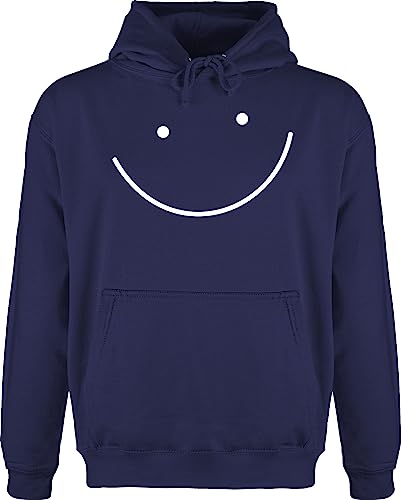 Hoodie Herren Pullover Männer - Sprüche Statement - Smile Gesicht - XL - Navy Blau - mit Aufschrift hoddis Statements Hoodies sprüchen￼ Pulli Spruch Kapuze Kapuzenpullover Hoddies/pullies Hoody von Shirtracer