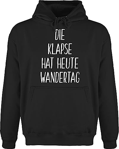 Hoodie Herren Pullover Männer - Sprüche Statement mit Spruch - Die Klapse hat heute Wandertag - S - Schwarz - lustige sprüche+pullover sprueche klapsmühle pulli für sprueche+pullover sprüchen von Shirtracer