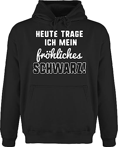 Hoodie Herren Pullover Männer - Sprüche Statement mit Spruch - Heute trage ich Mein fröhliches Schwarz! - XXL - Schwarz - sprüche+Pullover sprueche Sarcasm pullis sprueche+Pullover sprüchen von Shirtracer