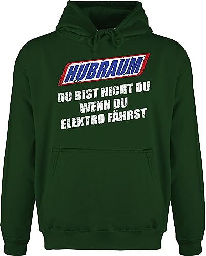 Shirtracer Hoodie Herren Pullover Männer - Sprüche Statement mit Spruch - Hubraum - du bist Nicht du, wenn du Elektro fährst - 3XL - Dunkelgrün - kfz sprüche+Pullover sprueche Auto pullis Geschenke von Shirtracer