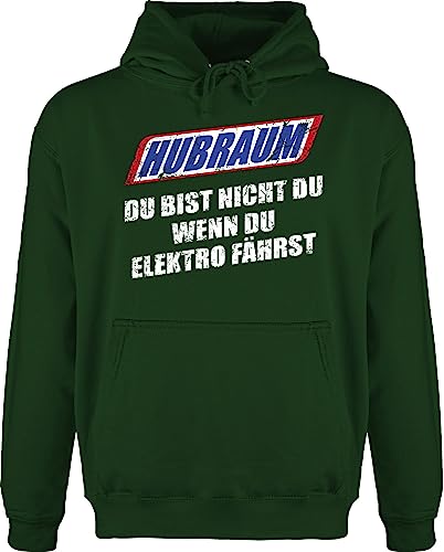 Shirtracer Hoodie Herren Pullover Männer - Sprüche Statement mit Spruch - Hubraum - du bist Nicht du, wenn du Elektro fährst - L - Dunkelgrün - kfz sprüche+Pullover Spruch. jh001 Geschenke sprüche, von Shirtracer