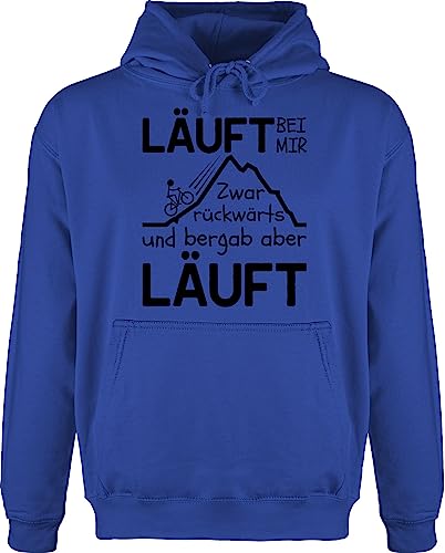 Hoodie Herren Pullover Männer - Sprüche Statement mit Spruch - Läuft bei mir - schwarz - S - Royalblau - sprüche+pullover sprueche rückwärts pulli sprueche+pullover sprüchen es bergab hoody von Shirtracer