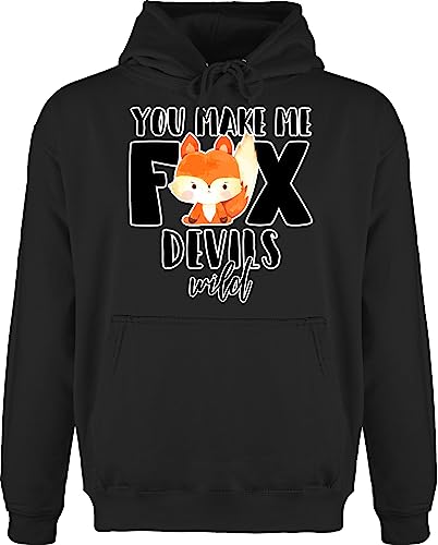 Hoodie Herren Pullover Männer - Sprüche Statement mit Spruch - You Make me Fox Devils wild - S - Schwarz - sprüche+Pullover sprueche Devil pullis sprueche+Pullover sprüchen Fuchs Pulli spruechen von Shirtracer