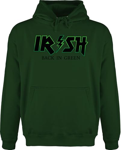 Hoodie Herren Pullover Männer - St. Patricks Day - Irish Back in Green - XXL - Dunkelgrün - Kleidung zum Saint Patrick Sankt Oberteil Outfit st Patrick's Paddys Pulli s st.Patricks Hoody irische von Shirtracer