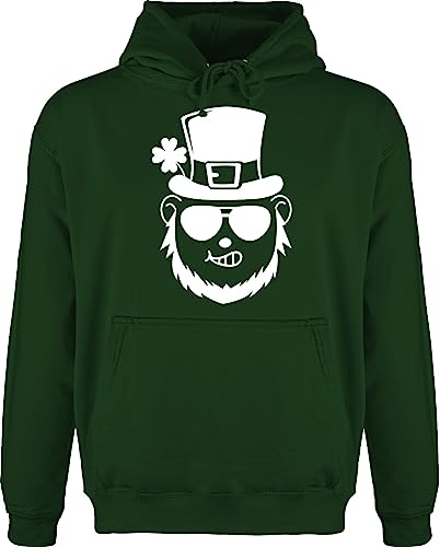 Hoodie Herren Pullover Männer - St. Patricks Day - Kobold Leprechaun Silhouette - M - Dunkelgrün - Sankt Patrick st Patrick's irisch Irish Party irischer Saint Patrick’s st.Patrick Paddys von Shirtracer