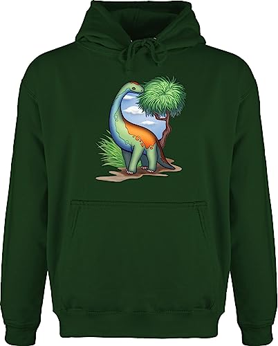 Shirtracer Hoodie Herren Pullover Männer - Tiere Meerschweinchen Hase & Co. - Dino - Langhals - 3XL - Dunkelgrün - Herr tiermotiv Dinosaurier Pulli Animal Hoddie tiermotive Hoody Tier jh001 Tieren von Shirtracer