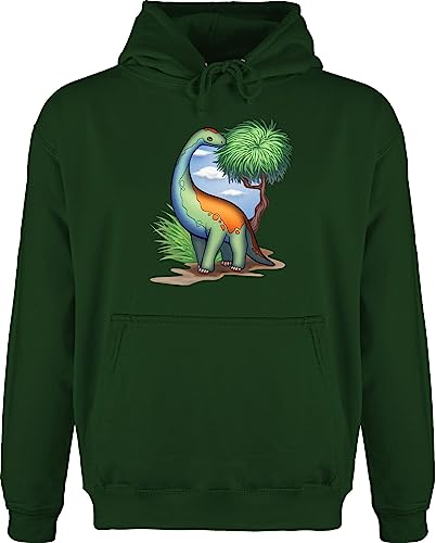 Hoodie Herren Pullover Männer - Tiere Meerschweinchen Hase & Co. - Dino - Langhals - XXL - Dunkelgrün - dinosaurier langarm herr tier hoddies/pullies tieren pulli tiermotive hoddie tiermotiv hudis von Shirtracer