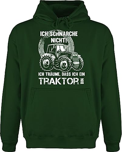 Hoodie Herren Pullover Männer - Traktoren - Ich schnarche Nicht ich träume DASS ich EIN Traktor Bin - XXL - Dunkelgrün - wäre sprüche trecker schnarch Geschenk mit Fan Fahren Landwirt Tractors von Shirtracer