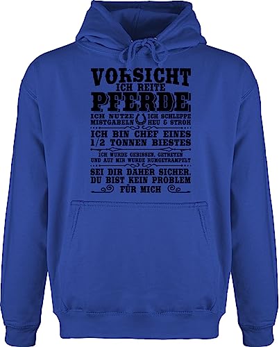 Hoodie Herren Pullover Männer - Vorsicht ich reite Pferde - 3XL - Royalblau - pferdefan geschenk reit sprüche pulli pferdeliebhaber reiterin hoodies pferdezubehör kapuzenpullover pferdefreunde von Shirtracer