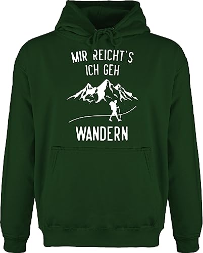 Hoodie Herren Pullover Männer - Laufen Joggen Zubehör - Mir reichts ich geh wandern - Berge - 3XL - Dunkelgrün - jh001 wanderfreunde kapuzenpullover wandergeschenk hoodies bergen hoody wandertag von Shirtracer