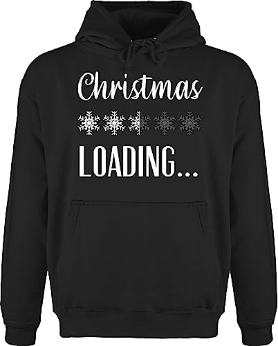 Hoodie Herren Pullover Männer - Weihnachten Geschenke Bekleidung - Christmas Loading - weiß - L - Schwarz - Weihnachtspullover weihnachtsmotiv Pulli weihnachspullis weihnacht swetry von Shirtracer