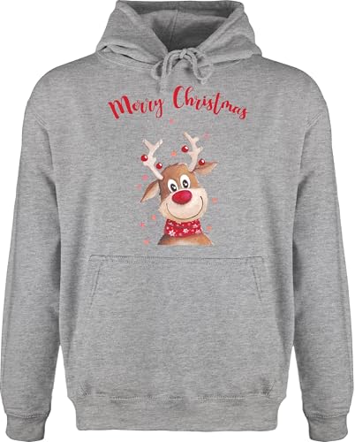 Hoodie Herren Pullover Männer - Weihnachten - Merry Christmas Rentier I Elch - 4XL - Grau meliert - rentierpulli Weihnachtspullover weihnachtsmotiv Familie Hoody rentierpullover weihnachspullis Hoodie Herren Pullover Männer - Weihnachten - Merry Christmas Rentier I Elch - 4XL - Grau meliert - rentierpulli Weihnachtspullover weihnachtsmotiv Familie Hoody rentierpullover weihnachspullis von Shirtracer