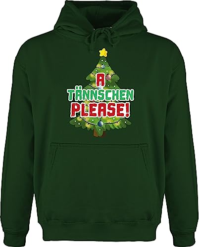 Hoodie Herren Pullover Männer - Weihnachten Geschenke Christmas Bekleidung - A Tännschen Please! - L - Dunkelgrün - weihnachtshoodi Weihnachtspullover weihnachtsmotiv Xmas Tannenbaum Pulli von Shirtracer