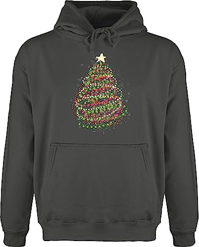 Hoodie Herren Pullover Männer - Weihnachten Geschenke Christmas Bekleidung - Abstrakter Weihnachtsbaum - M - Anthrazit - weihnachtshoody weihnachtsmotiv Kapuze weihnachtsoutfit von Shirtracer