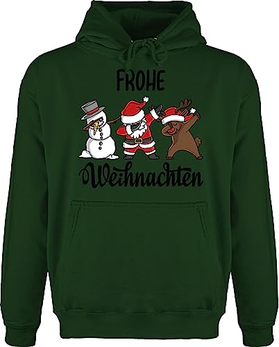 Hoodie Herren Pullover Männer - Geschenke Christmas Bekleidung - Dabbing Frohe Weihnachten - M - Dunkelgrün - Weihnachtspullover Baumwolle weinachts weihnachspulli weihnachtsmotiven von Shirtracer