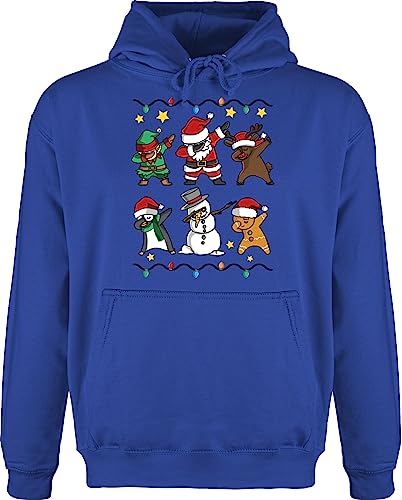 Hoodie Herren Pullover Männer - Weihnachten Geschenke Christmas Bekleidung - Dabbing Weihnachtsfiguren - schwarz - L - Royalblau - Weihnachtspullover Baumwolle weihnachtsmotive Langarm von Shirtracer