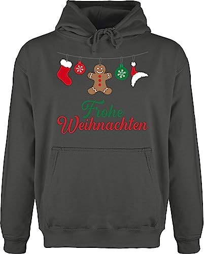 Hoodie Herren Pullover Männer - Frohe Weihnachten I Weihnachtsmotiv - L - Anthrazit - Weihnachtspullover weihnachspullis Christmas Xmas Hoody weihnachtspulli weihnachtpullover weihnacht girlanden von Shirtracer