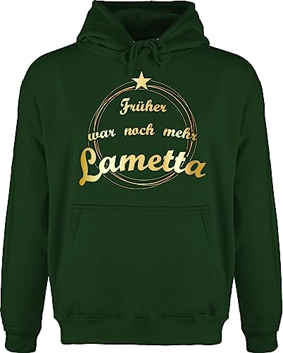 Hoodie Herren Pullover Männer - Weihnachten Geschenke Christmas Bekleidung - Früher war noch mehr Lametta - 3XL - Dunkelgrün - Weihnachtspullover Baumwolle weinachtsgeschenk Pulis von Shirtracer