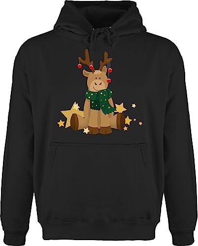 Hoodie Herren Pullover Männer - Hipster - Hirsch Pixel - XS - Schwarz - weinachts pullower Weihnachtspullover weihnachtsmotiv Tracht Pulli weihnachtpulver weihnachspullis Christmas hirsche Hoody von Shirtracer