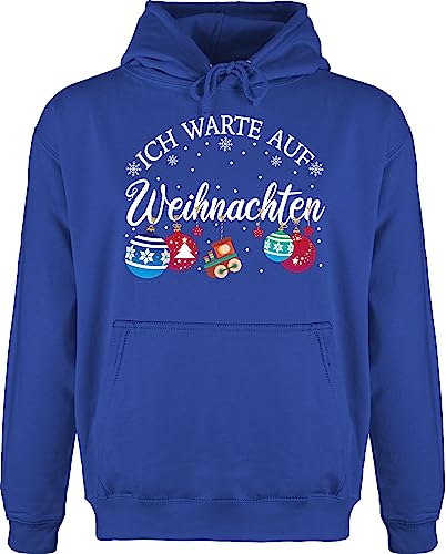 Hoodie Herren Pullover Männer - Geschenke Christmas Bekleidung - Ich warte auf Weihnachten - weiß - XL - Royalblau - weihnaachtspullover weihnachtlicher weihnachstpullover weinacht Chrismas Outfit von Shirtracer