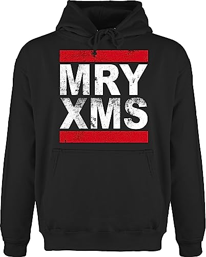 Hoodie Herren Pullover Männer - Weihnachten Geschenke Christmas Bekleidung - MRY XMS - L - Schwarz - Weihnachtspullover weihnachtsmotiv Pulli weihnachspullis weihnacht Hoody weihnachtpullover von Shirtracer