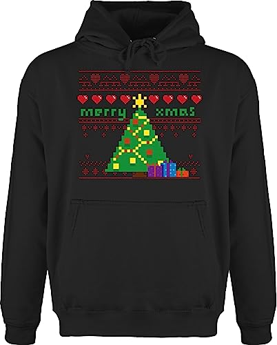Hoodie Herren Pullover Männer - Weihnachten Geschenke Bekleidung - Merry Christmas Game - M - Schwarz - Weihnachtspullover weihnachtsmotiv Pulli weihnachspullis weihnacht Hoody weihnachtpullover von Shirtracer