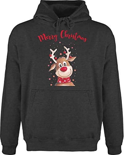 Hoodie Herren Pullover Männer - Weihnachten - Merry Christmas Rentier I Elch - XS - Anthrazit meliert - rentierpulli Weihnachtspullover weihnachtsmotiv Familie Hoody rentierpullover weihnachspullis Hoodie Herren Pullover Männer - Weihnachten - Merry Christmas Rentier I Elch - XS - Anthrazit meliert - rentierpulli Weihnachtspullover weihnachtsmotiv Familie Hoody rentierpullover weihnachspullis von Shirtracer