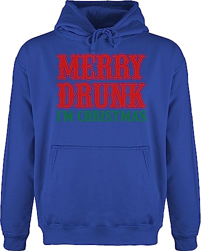 Hoodie Herren Pullover Männer - Weihnachten Geschenke Bekleidung - Merry Drunk I'm Christmas - bunt - L - Royalblau - Familie für Eltern zu Weihnachts Familien die weihnachtpolover Erwachsene von Shirtracer