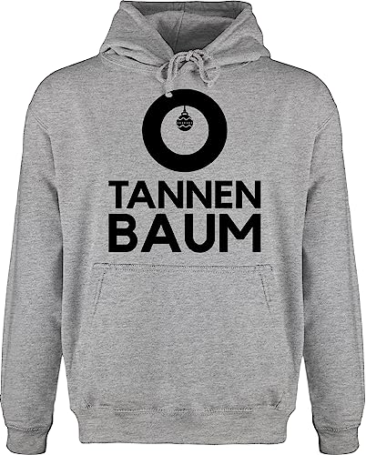 Hoodie Herren Pullover Männer - Weihnachten Geschenke Christmas Bekleidung - O Tannenbaum - Schwarz - 5XL - Grau meliert - Weihnachts Weihnachtspullover weihnachtsmotiv Pulli weihnachspullis von Shirtracer