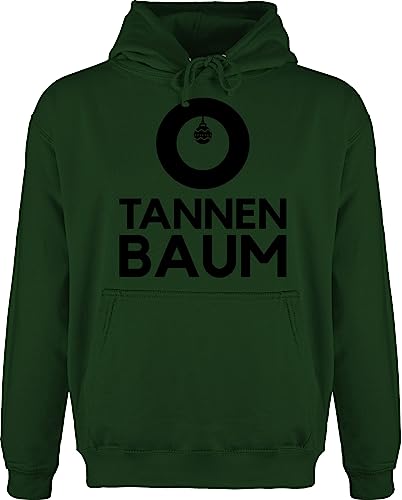 Hoodie Herren Pullover Männer - Weihnachten Geschenke Christmas Bekleidung - O Tannenbaum - Schwarz - L - Dunkelgrün - Weihnachts Weihnachtspullover weihnachtsmotiv Pulli weihnachspullis weihnacht von Shirtracer